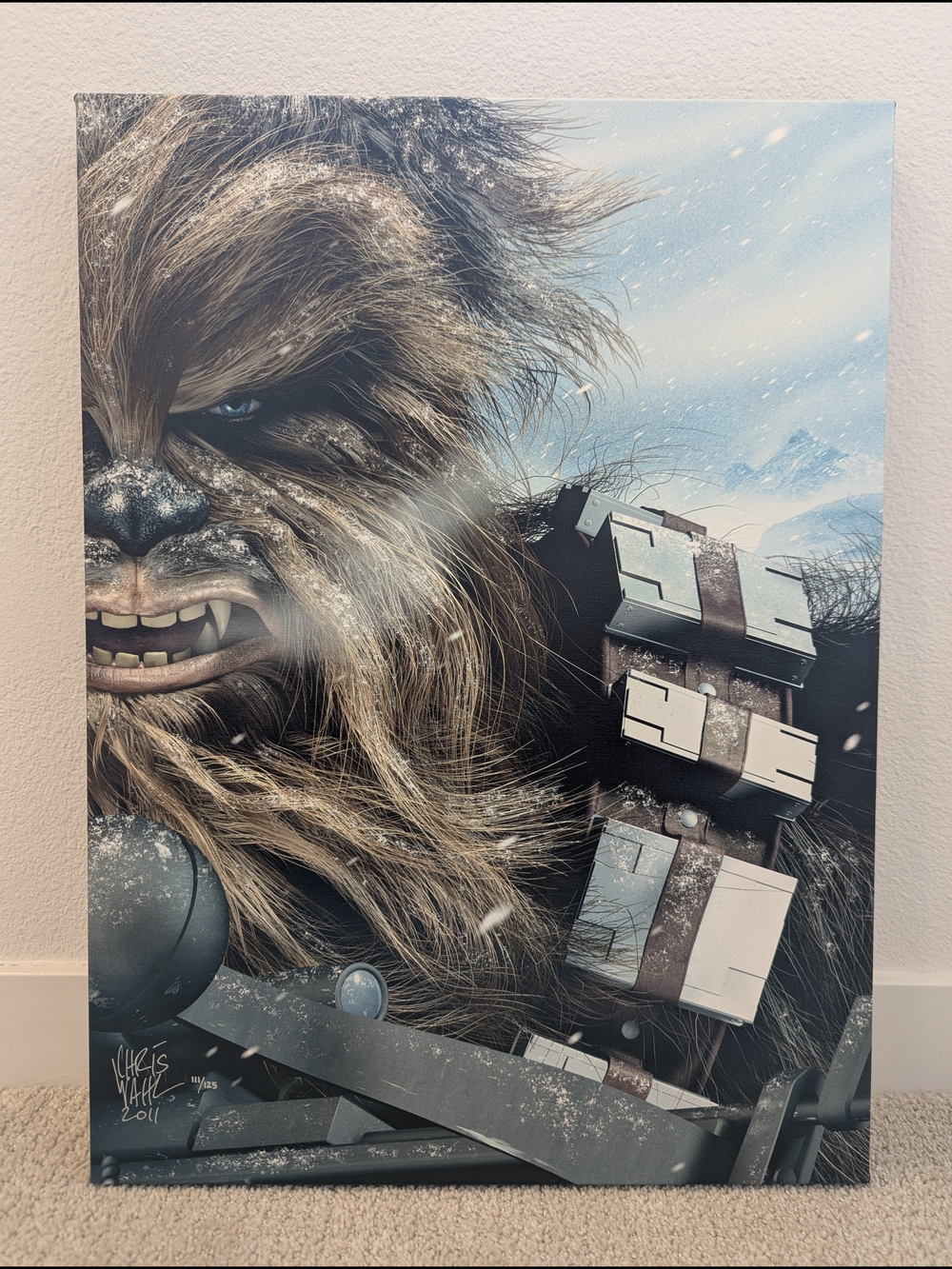 Collectible "Chewbacca - Hoth Encounter" Star Wars Large Artwork Giclée Canvas